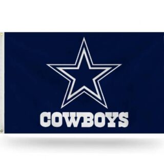 2Pcs Rico Industries NFL Dallas Cowboys Navy&Star 3' x 5' Banner Flag Single Sided - Indoor or Outdoor