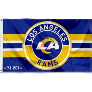 2Pcs WinCraft Los Angeles Rams Patch Button Circle Logo Flag Large 3x5 Banner