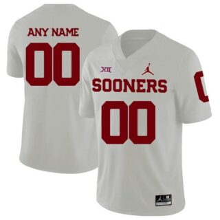 Custom Oklahoma Sooners Jersey Name and Number NCAA College Football White