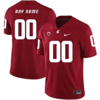 Custom Washington State Cougars Jersey Name and Number NCAA College Football Red