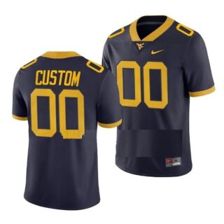 Custom West Virginia Mountaineers Jersey Name And Number College Football Navy Game Uniform