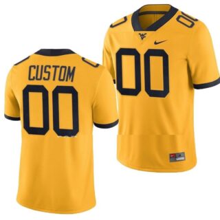 Custom West Virginia Mountaineers Jersey Name and Number NCAA College Football Alternate Gold