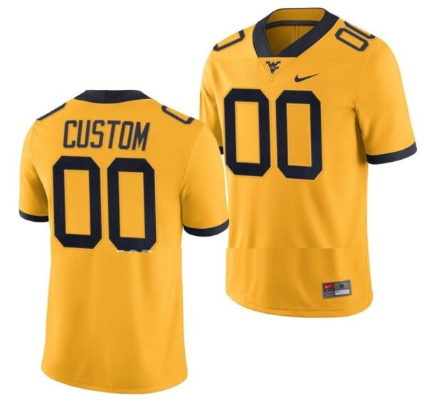 Custom West Virginia Mountaineers Jersey Name and Number NCAA College Football Alternate Gold
