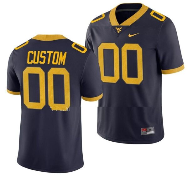 Custom West Virginia Mountaineers Jersey Name and Number NCAA College Football Game Navy