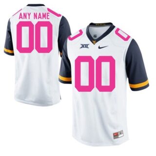 Custom West Virginia Mountaineers Jersey Name and Number NCAA College Football White Pink