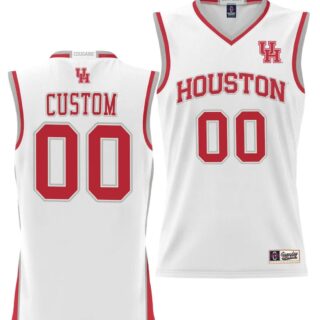 Custom Houston Cougars Jersey Name and Number NIL College Basketball Lightweight White