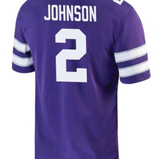 Avery Johnson Jersey Purple #2 Kansas State Wildcats Game NCAA College Football