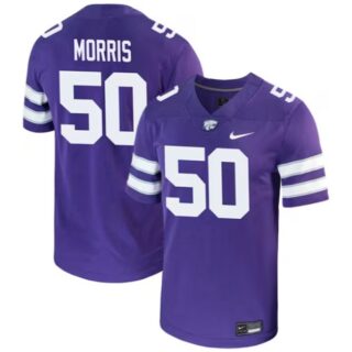 Boone Morris Jersey Purple #50 Kansas State Wildcats Game NCAA College Football