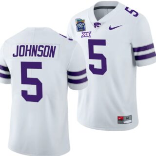 Avery Johnson Jersey #5 Kansas State Wildcats 2023 Pop-Tarts Bowl Football White