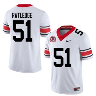Gonzaga Bulldogs Tate Ratledge UGA Jersey White College Football 40th Anniversary Alternate