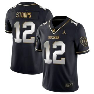 Drake Stoops Jersey #12 Oklahoma Sooners College Football Stitched Black Gold