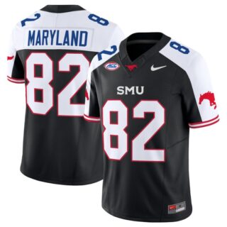 RJ Maryland Jersey #82 SMU Mustangs Icy College Football Vapor Limited Black Alternate