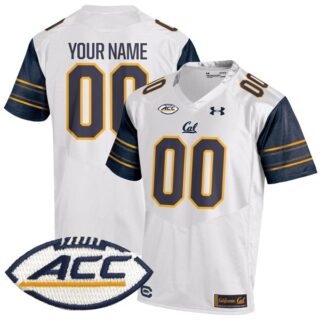Custom California Golden Bears Jersey Name and Number College Football White Away Game Stitched