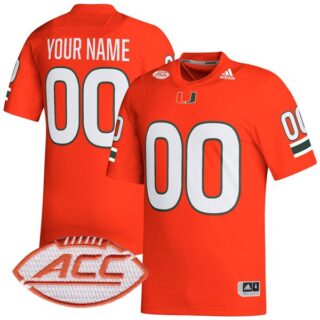Custom Miami Hurricanes Jersey Name and Number College Football Orange Home Game All Stitched