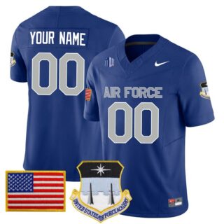 Custom Air Force Falcons Jersey Name and Number College Football Royal Blue Home Game All Stitched