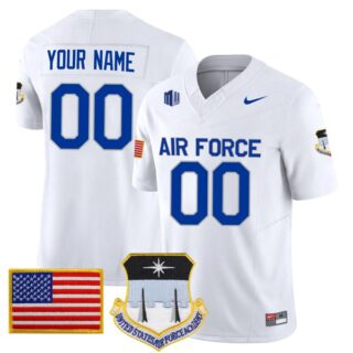 Custom Air Force Falcons Jersey Name and Number College Football White Away Game All Stitched