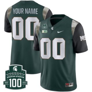 Custom Michigan State Spartans Jersey Name and Number College Football Green Alternate Limited