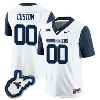 Custom West Virginia Mountaineers Jersey Name and Number College Football Country Roads White