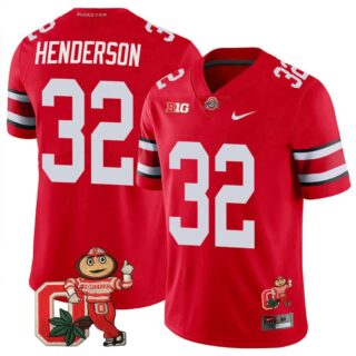 TreVeyon Henderson Jersey #32 Ohio State Buckeyes Mascot Patch College Football Scarlet