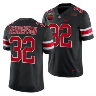 TreVeyon Henderson Jersey #32 Ohio State Buckeyes Ohio Stadium Patch College Football Black