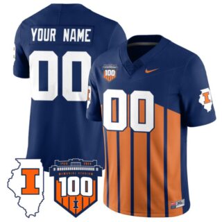 Custom Illinois Fighting Illini Jersey Name and Number Vapor Limited College Football Stitched Throwback