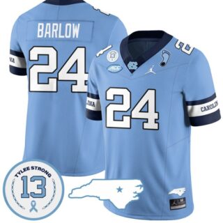 Darwin Barlow Jersey #24 North Carolina Tar Heels Vapor College Football Stitched Alternate Blue