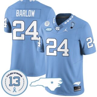 Darwin Barlow Jersey #24 North Carolina Tar Heels Vapor College Football Stitched Blue