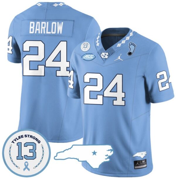 Darwin Barlow Jersey #24 North Carolina Tar Heels Vapor College Football Stitched Blue