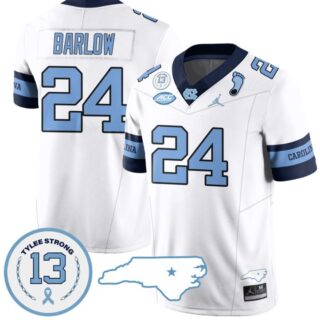 Darwin Barlow Jersey #24 North Carolina Tar Heels Vapor College Football Stitched Alternate White