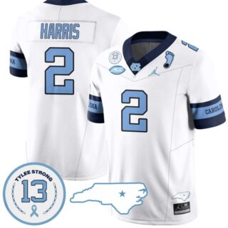 Jakeen Harris Jersey #2 North Carolina Tar Heels Vapor College Football Stitched Alternate White