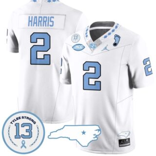 Jakeen Harris Jersey #2 North Carolina Tar Heels Vapor College Football Stitched White