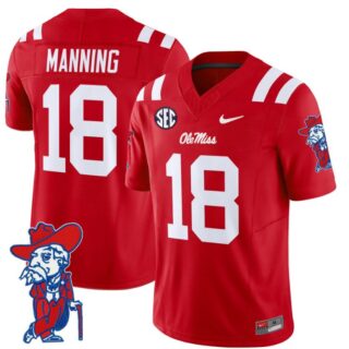 Archie Manning Jersey #18 Ole Miss Rebels Vapor Limited College Football Stitched Red