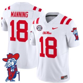 Archie Manning Jersey #18 Ole Miss Rebels Vapor Limited College Football Stitched White