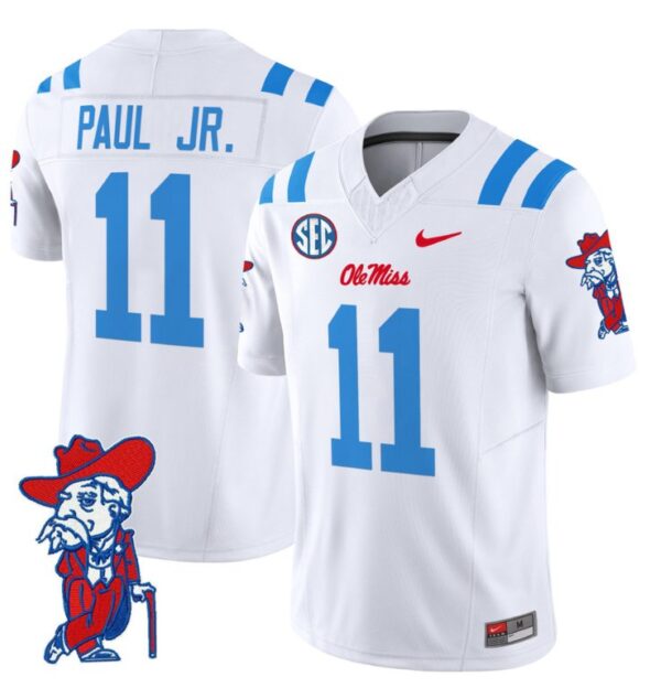 Chris Paul Jr Jersey #11 Ole Miss Rebels Vapor Limited College Football Stitched 2024 White