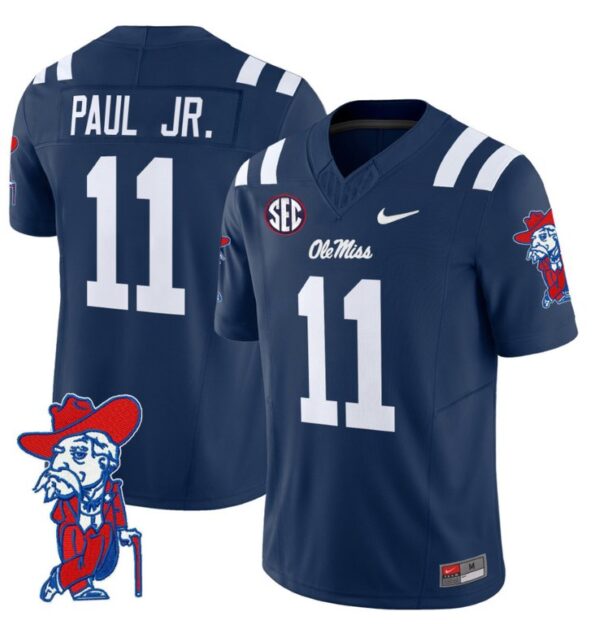 Chris Paul Jr Jersey #11 Ole Miss Rebels Vapor Limited College Football Stitched Navy