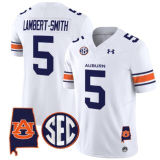 Lambert Smith Jersey #5 Auburn Tigers SEC Patch Vapor Limited College Football Stitched White