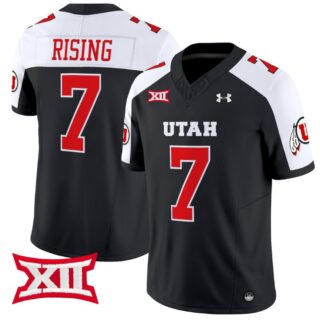 Cameron Rising Jersey #7 Utah Utes Vapor Limited College Football Stitched Black Alternate