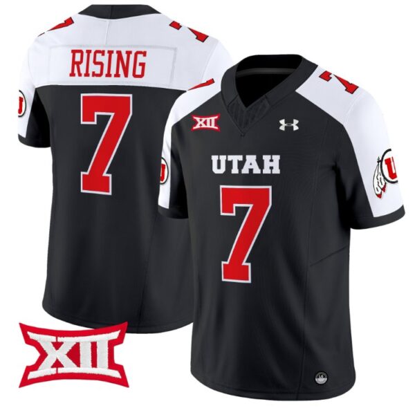 Cameron Rising Jersey #7 Utah Utes Vapor Limited College Football Stitched Black Alternate