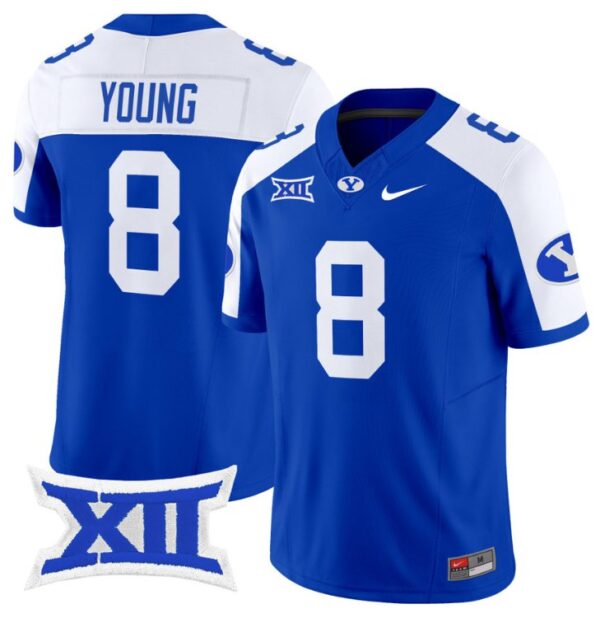 Steve Young Jersey #8 BYU Cougars Vapor Limited College Football Stitched Royal Alternate