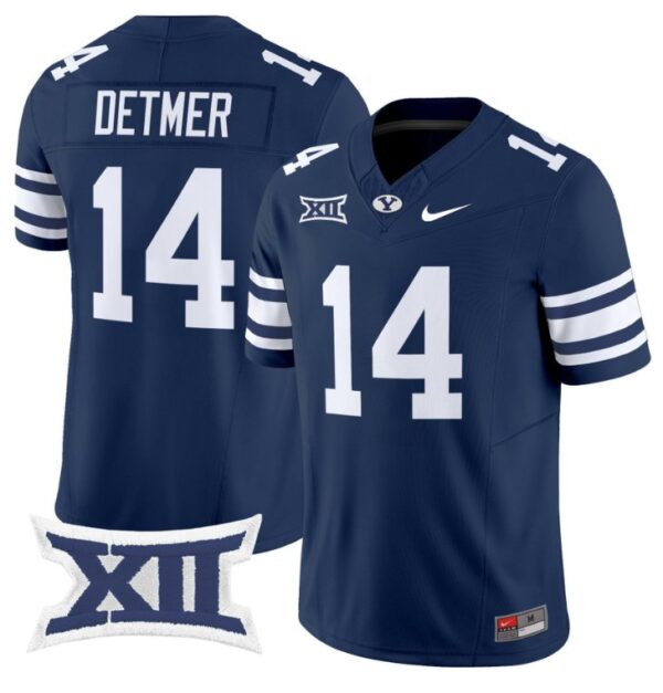 Ty Detmer Jersey #14 BYU Cougars Vapor Limited College Football Stitched Navy