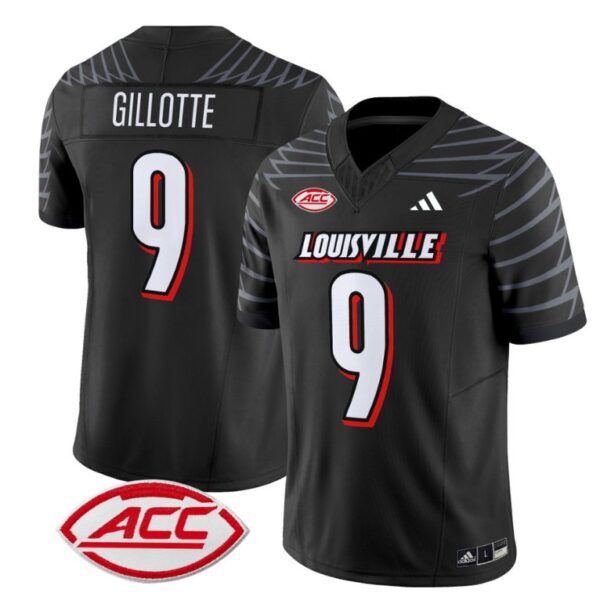 Ashton Gillotte Jersey #9 Louisville Cardinals Vapor Football Stitched Black