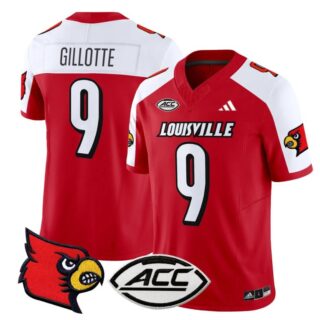 Ashton Gillotte Jersey #9 Louisville Cardinals Vapor Football Stitched Red Alternate