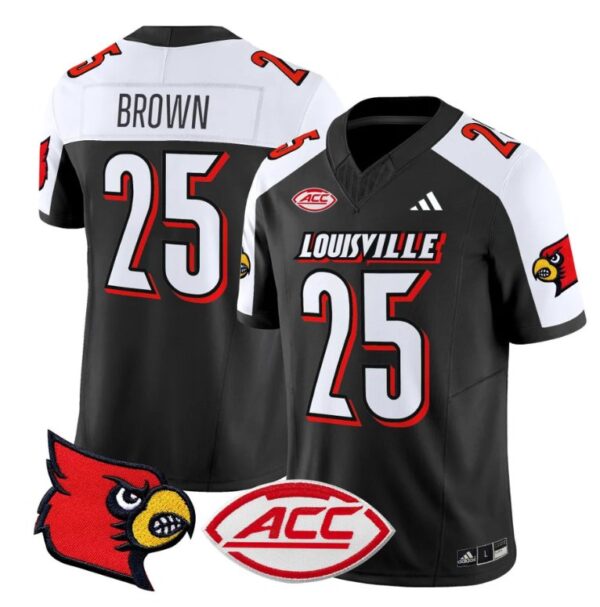 Isaac Brown Jersey #25 Louisville Cardinals Vapor Football Stitched Black Alternate