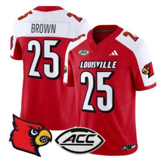 Isaac Brown Jersey #25 Louisville Cardinals Vapor Football Stitched Red Alternate