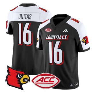 Johnny Unitas Jersey #16 Louisville Cardinals Vapor Football Stitched Black Alternate