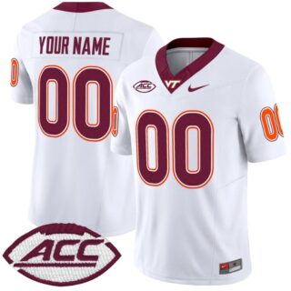 Custom Virginia Tech Hokies Jersey Name and Number Vapor Limited College Football White