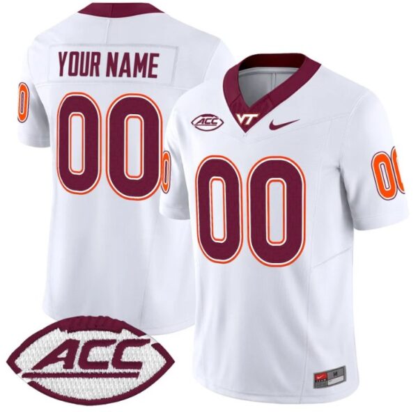 Custom Virginia Tech Hokies Jersey Name and Number Vapor Limited College Football White