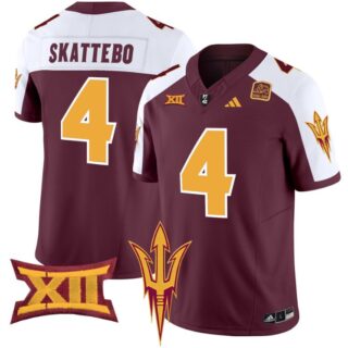 Cam Skattebo Jersey #4 Arizona State Sun Devils Vapor Limited College Football Maroon Alternate