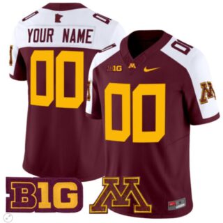 Custom Minnesota Golden Gophers Jersey Name and Number Vapor Limited Football Maroon Alternate