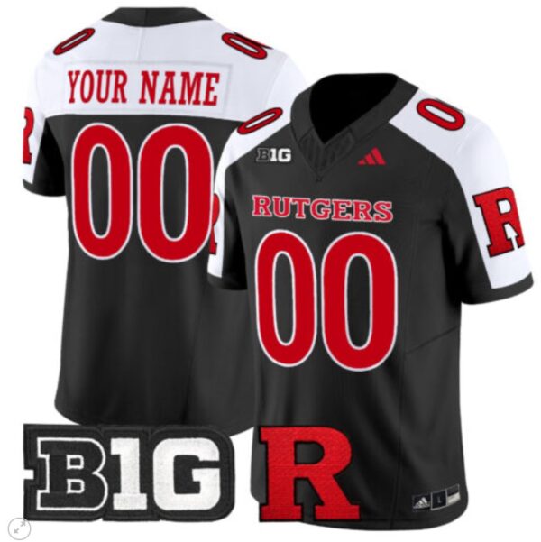 Custom Rutgers Scarlet Knights Jersey Name and Number Vapor Limited Football Black Alternate